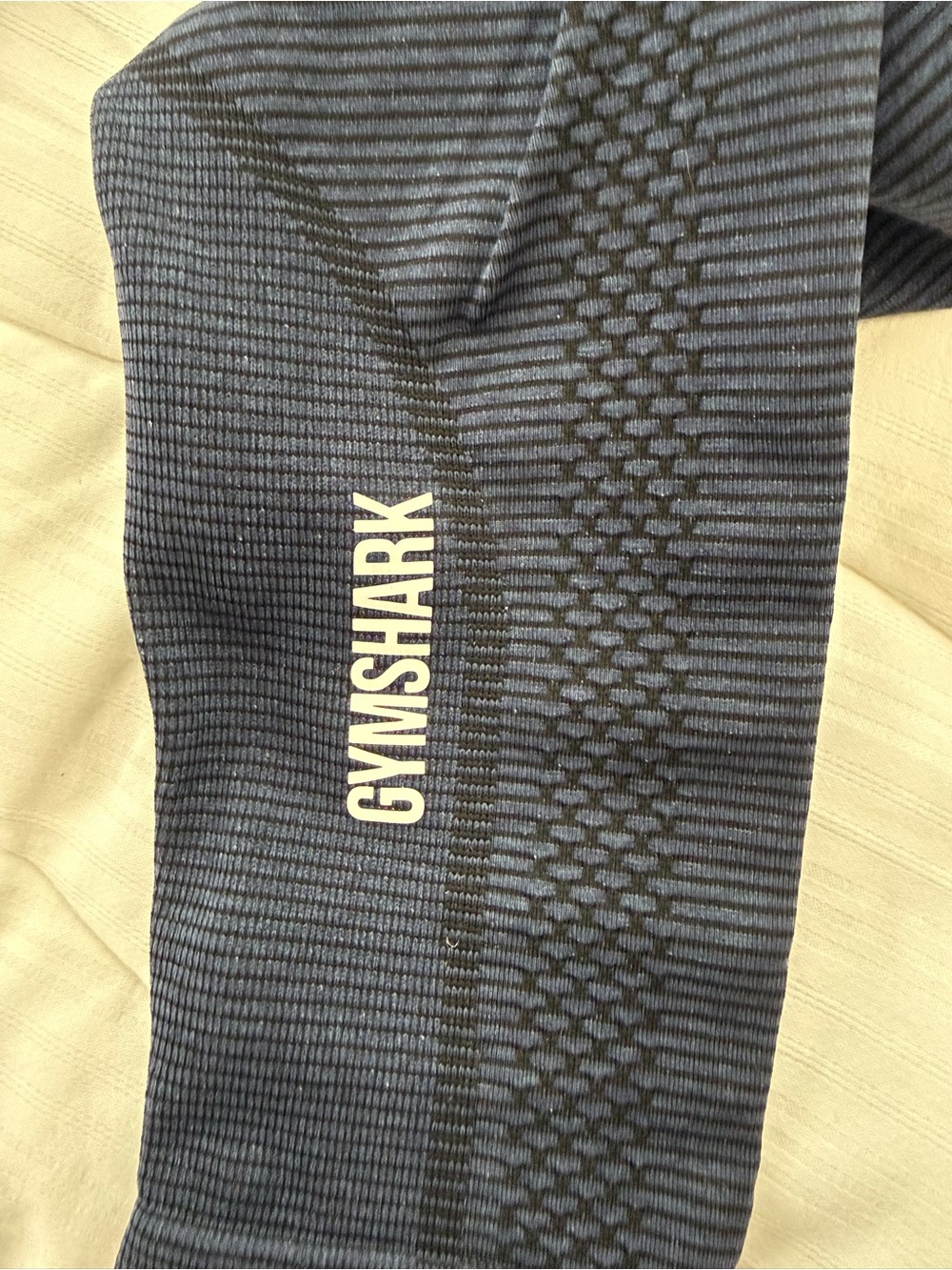 Gymshark Navy and Black Textured Seamless Leggings